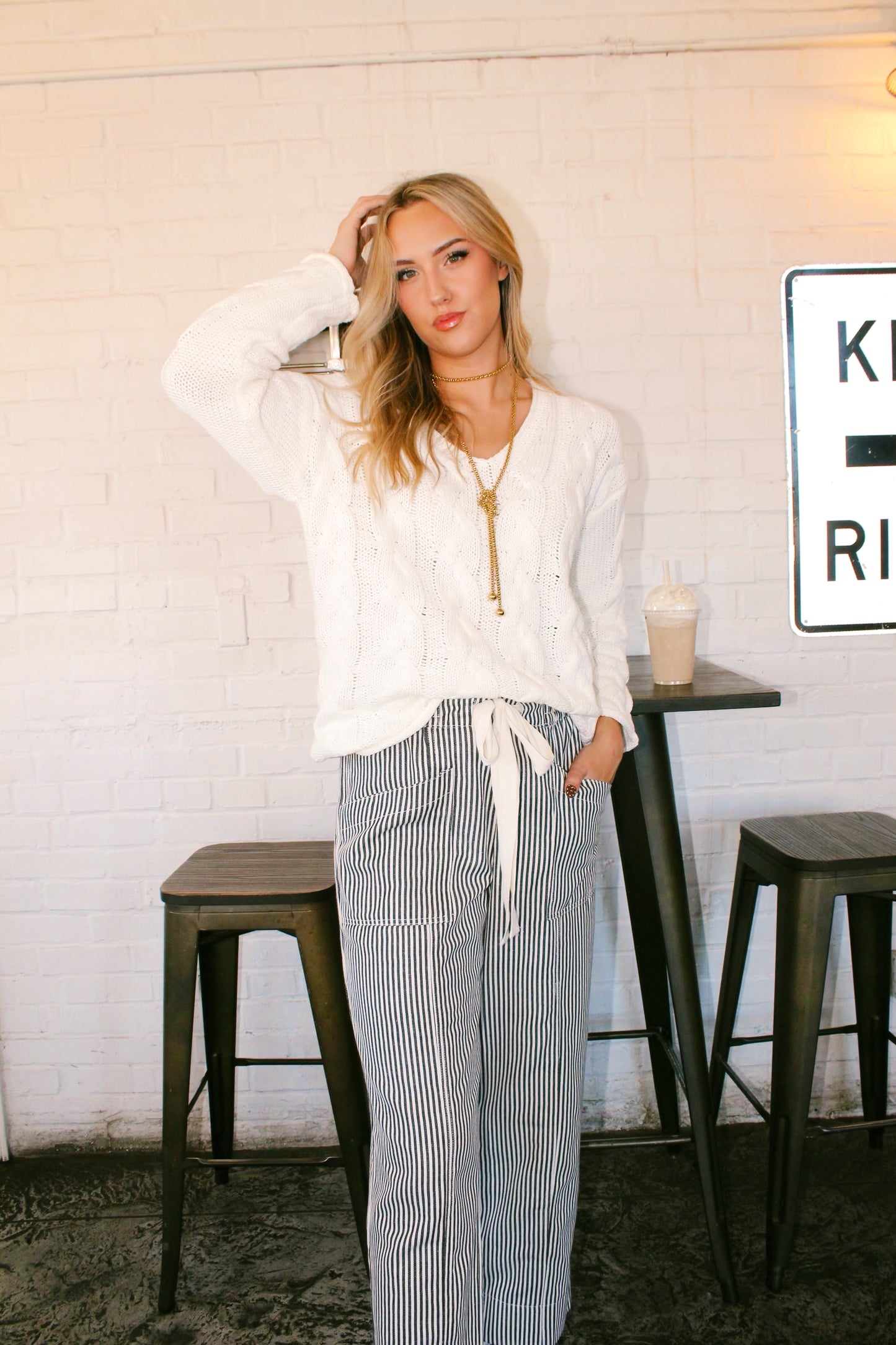 Coastal Line Striped Pants