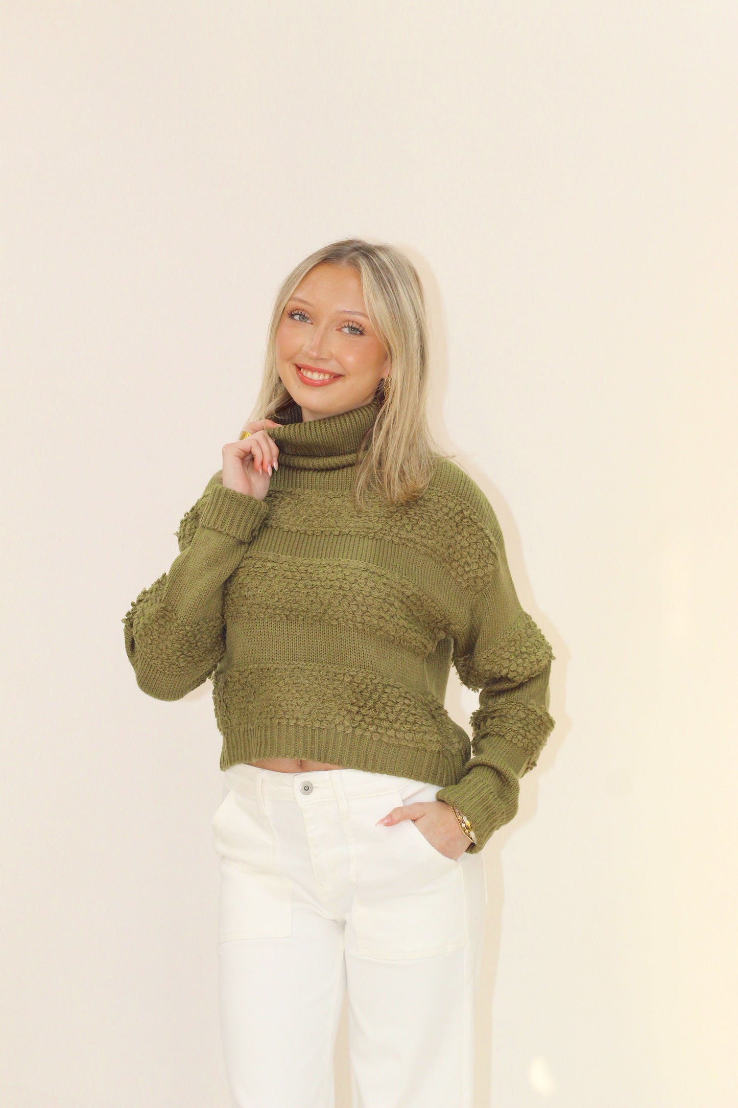 Keeping It Cozy Sweater Green￼