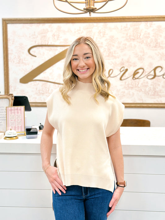Ivory contrast sweater vest