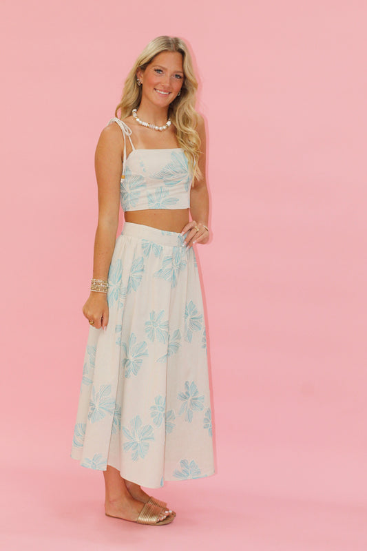 Blue Treasure Skirt Set