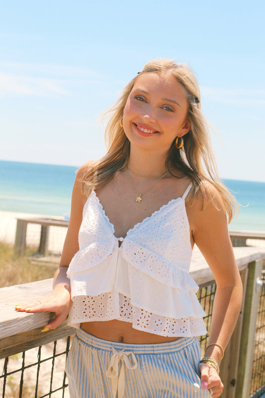 Love bug eyelet top