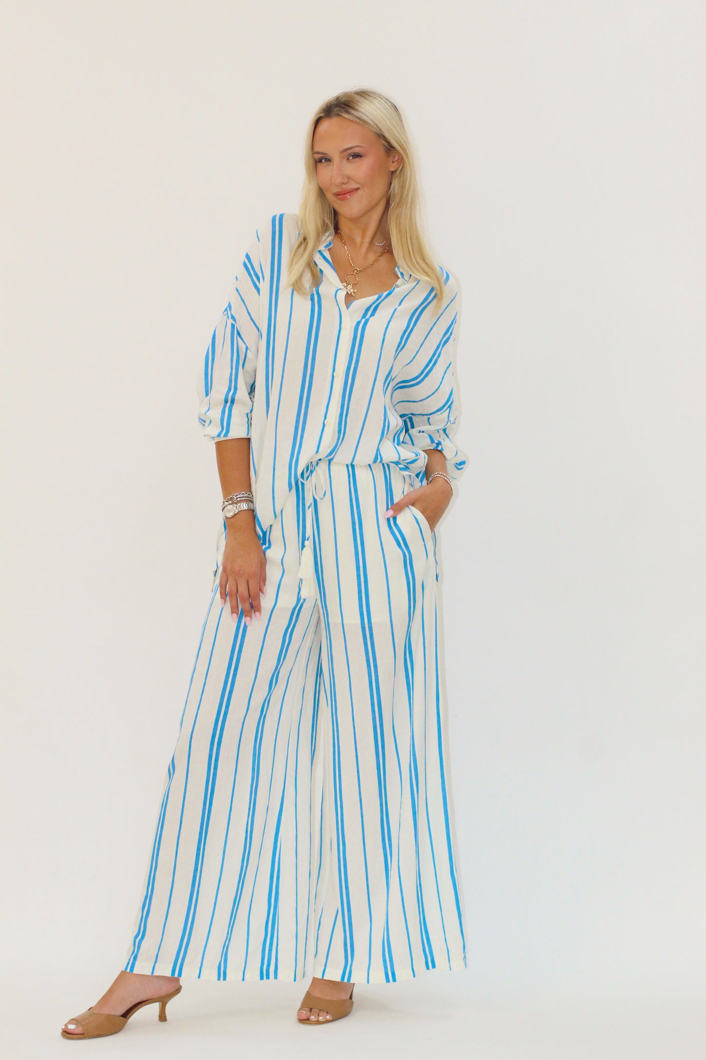 Blue waves pant set