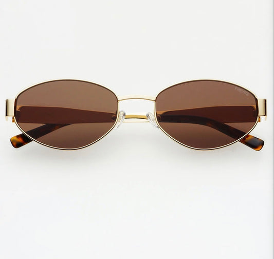 SoHo Women’s Oval Sunglasses - Gold / Brown