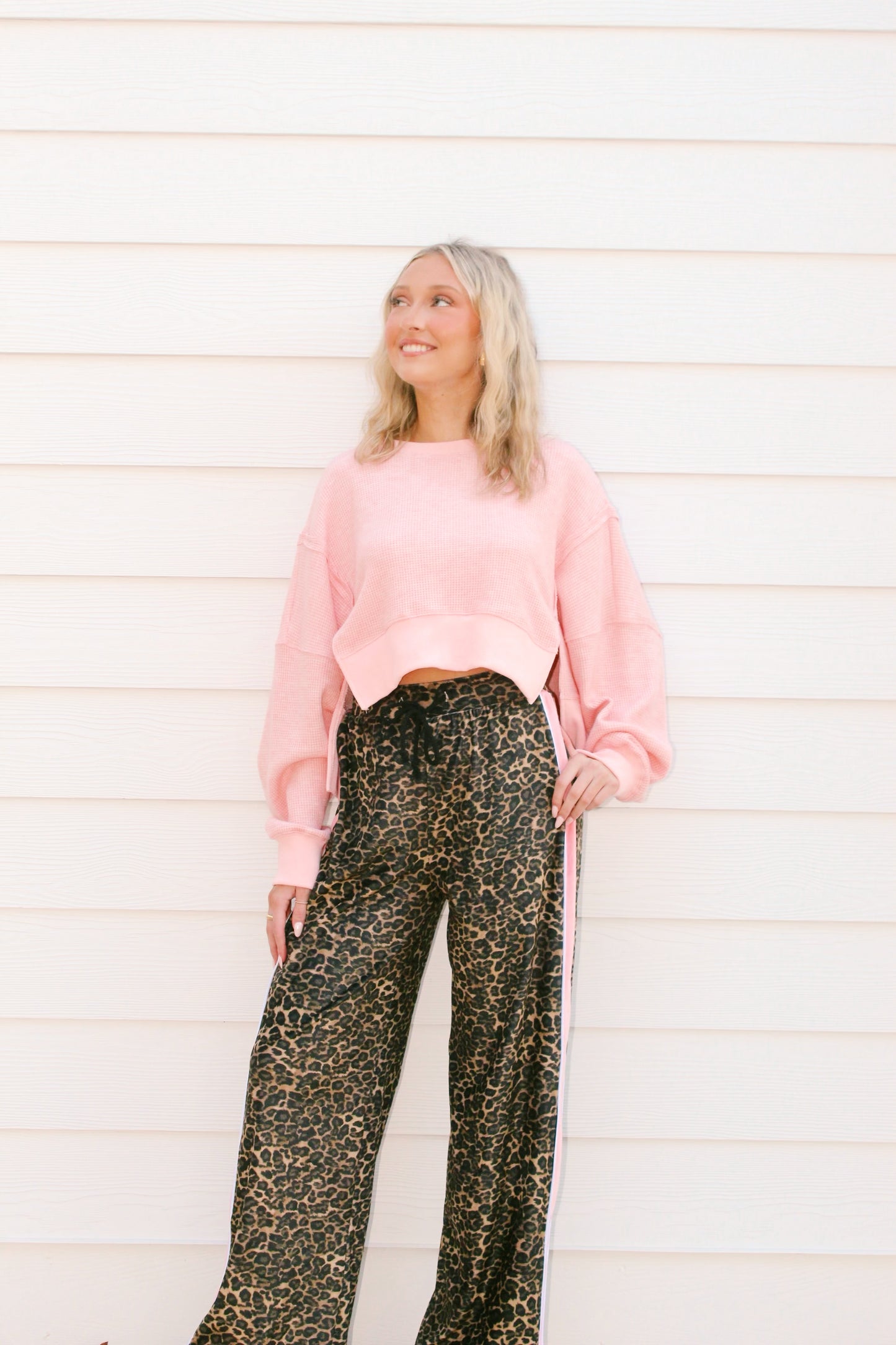 Leopard print sweatpants
