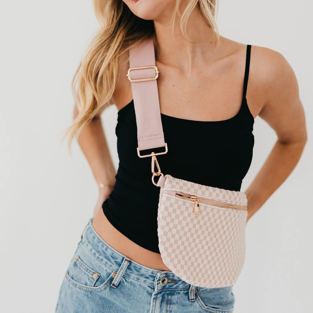 Western Woven Bum Bag - Blush