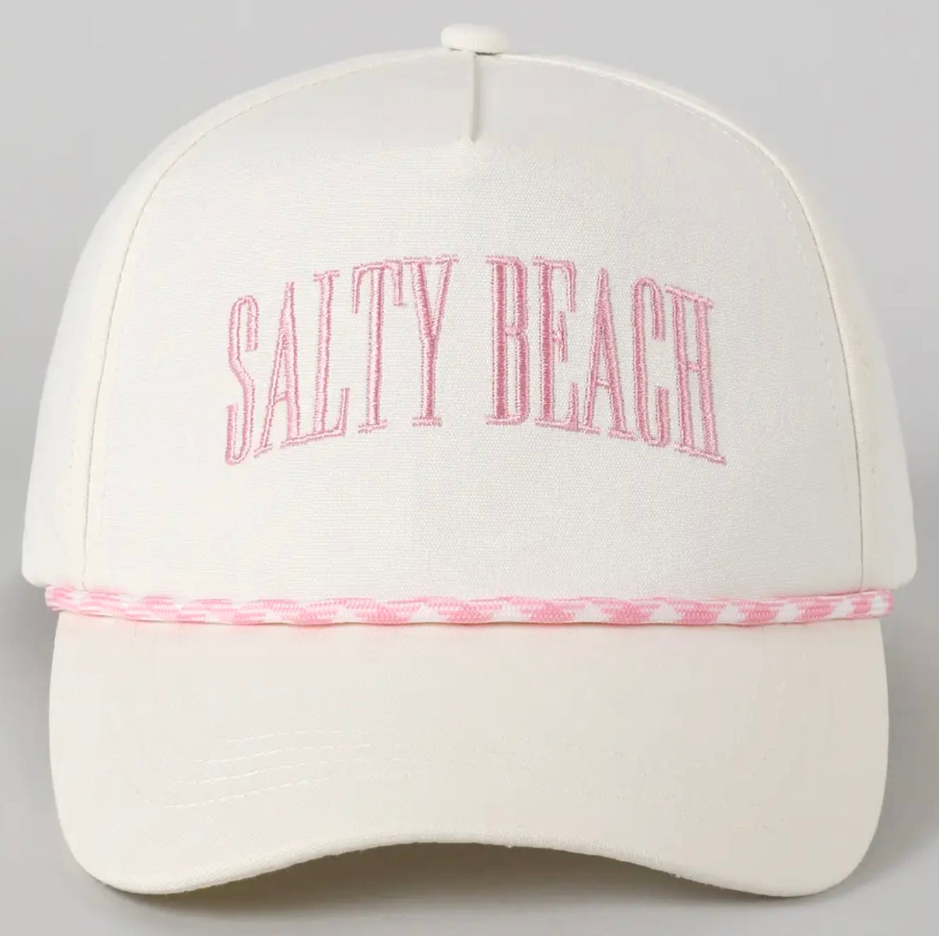 Pink Salty Beach Embroidered Trucker Hat
