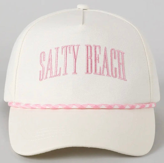 Pink Salty Beach Embroidered Trucker Hat