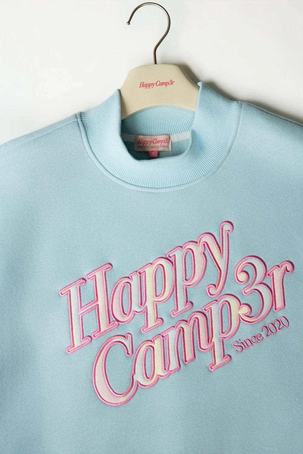 AQUA APPLIQUE MOCKNECK SWEATSHIRT