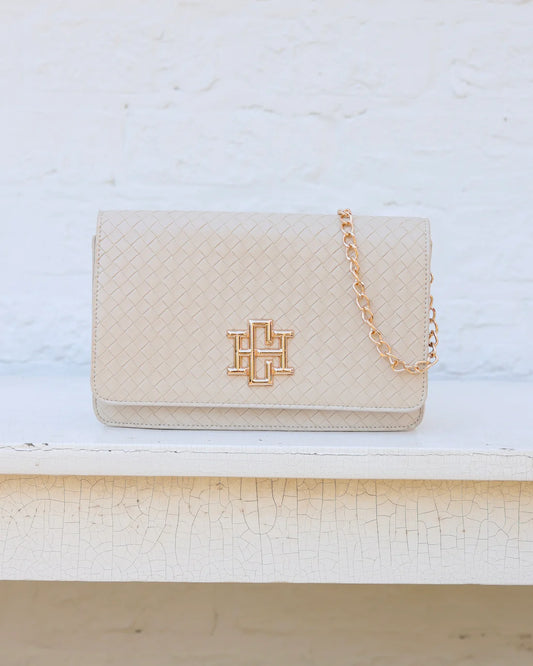 Bryn Clutch/Crossbody Woven Almond