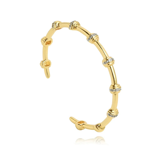 Pave Two Toned Studded Cuff