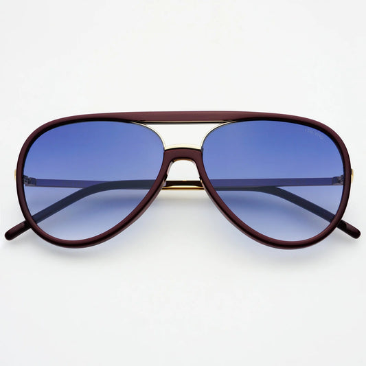 Shay Unisex Aviator Sunglasses / Burgundy