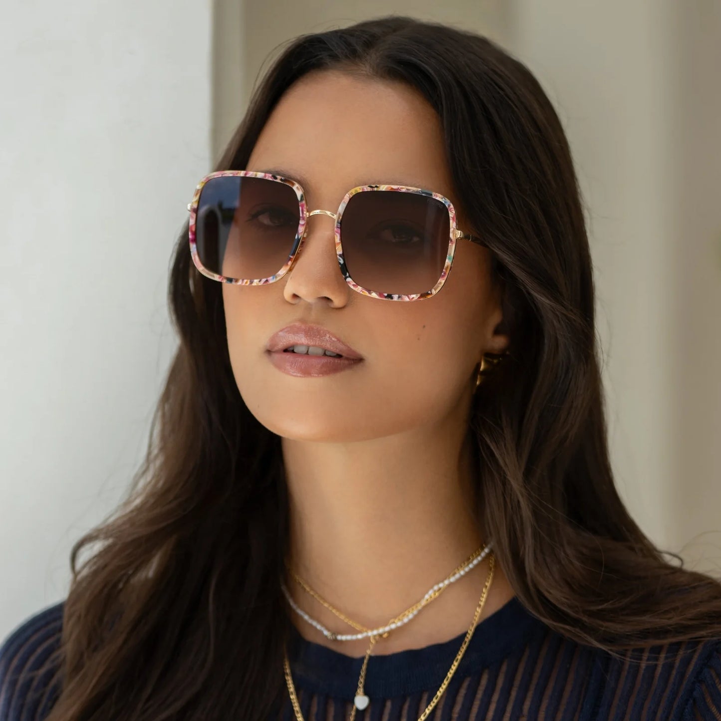 Cosmo Acetate Women’s Square Sunglasses - Rose Tortoise