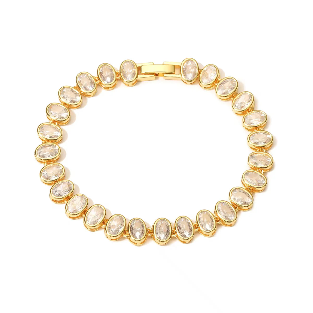 Oval bezel tennis bracelet