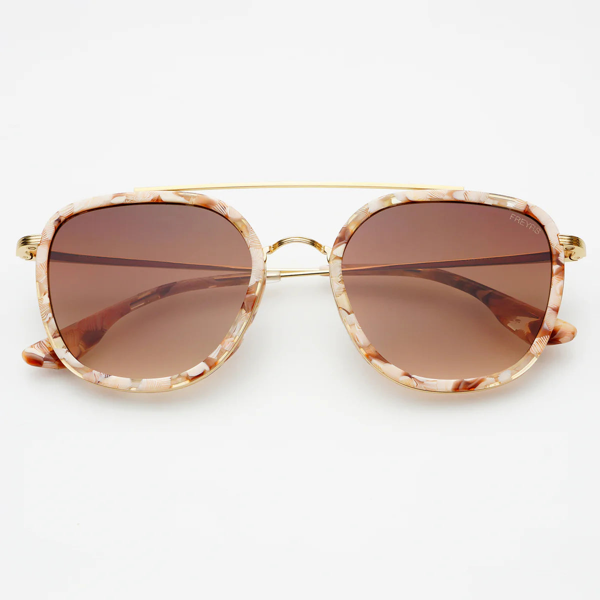 FREYRS Weston Acetate Round - Pink Pearl / Brown
